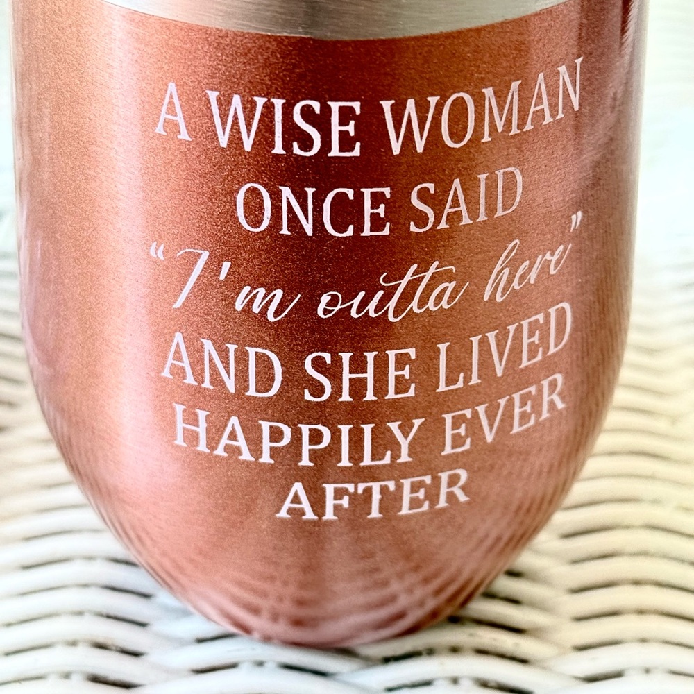 Rose Gold Stainless Steel Insulated Tumbler with Quote